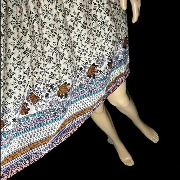 NWT Xhilaration Floral A Line Ruffle Dress Short Flutter Sleeve Cross Tie Back - Picture 7 of 13